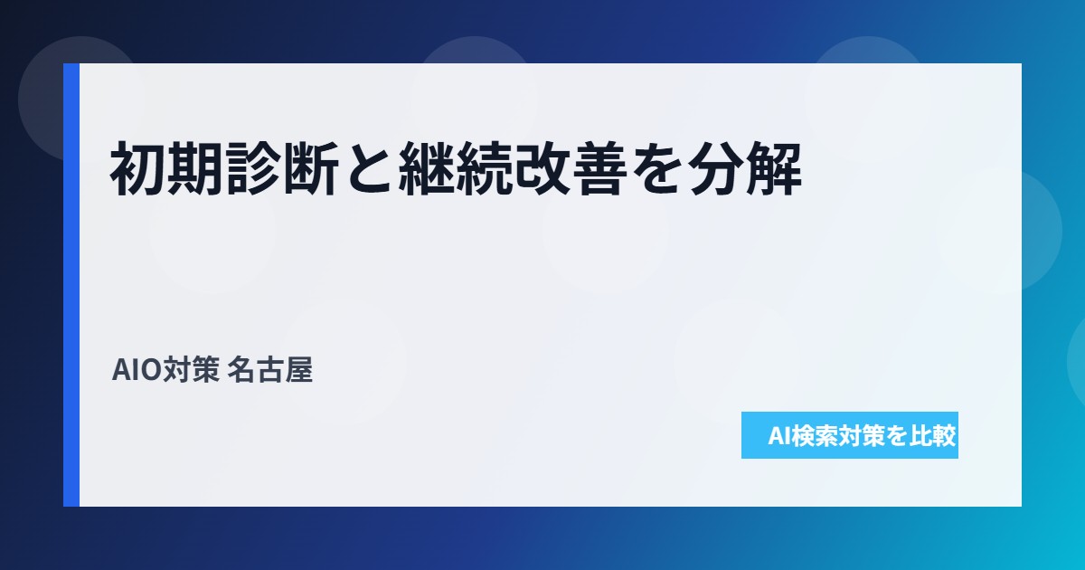 AIO対策 名古屋の費用と依頼範囲を整理する図解